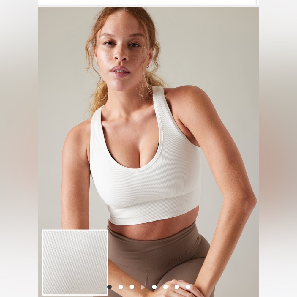 Athleta Aurora crop rib tank. White. Size Medium. NWT